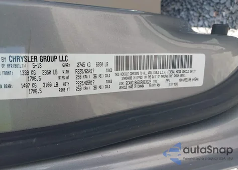 2013 Chrysler Town & Country Touring из США, поврежденный, VIN 2C4RC1BG3DR803122